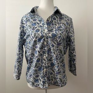 The Tog Shop Floral Button Blouse Size Petite M